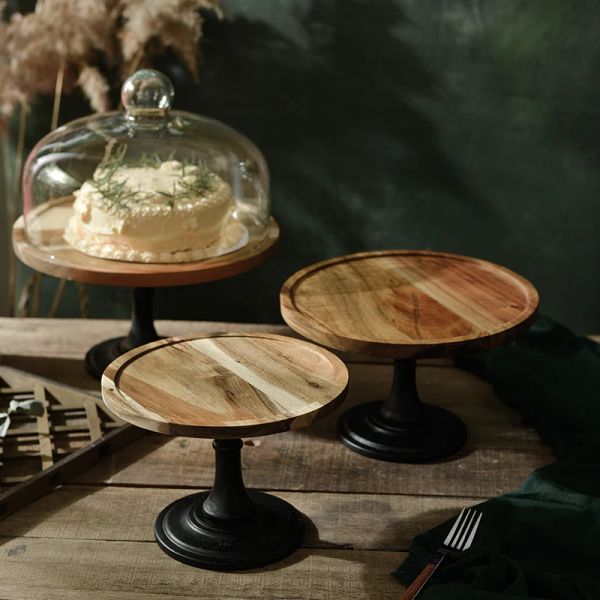 15cm Acacia Wood Cake Stand with Black Base for Dessert Display  
20cm Acacia Wood Cake Stand with Black Base for Wedding Desserts  
25cm Acacia Wood Cake Stand with Black Base for Birthday Display  
30cm Acacia Wood Cake Stand with Black Base for Cupcake Presentation