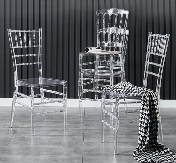20 elegant crystal acrylic chairs for party, wedding, or baby shower decor in gold, silver, white, and black