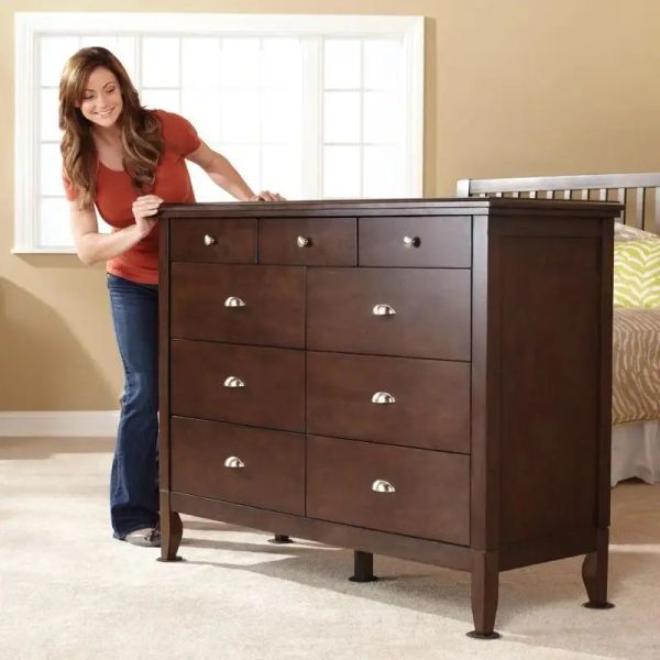 4-piece furniture sliders for easy moving, protecting floors from sofa, bed, cabinet, and refrigerator scratches