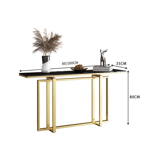 80/100cm Nordic Custom Marble Console Table Luxury Minimalist Entry Long Sideboard Table Household Entrance Table Furnirture