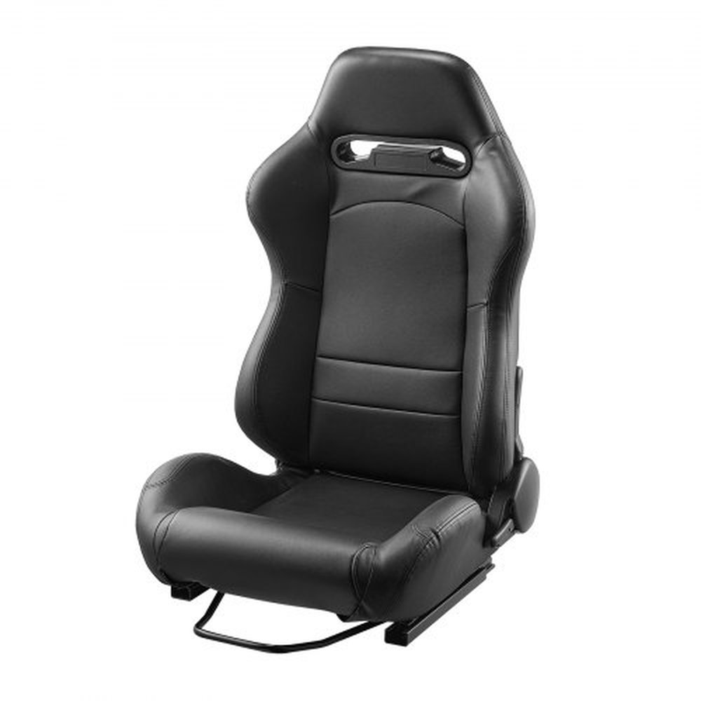 VEVOR Racing Seat, 1 Set, Adjustable Racing Cockpit with Wide Angle Reclining & High-Resilience Foam, Comfortable Racing Chair with Soft PVC Leather &