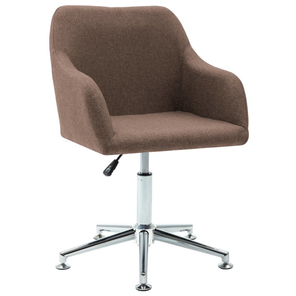 vidaXL Office Chair Brown Polyester, Plywood, Steel Adjustable Swivel