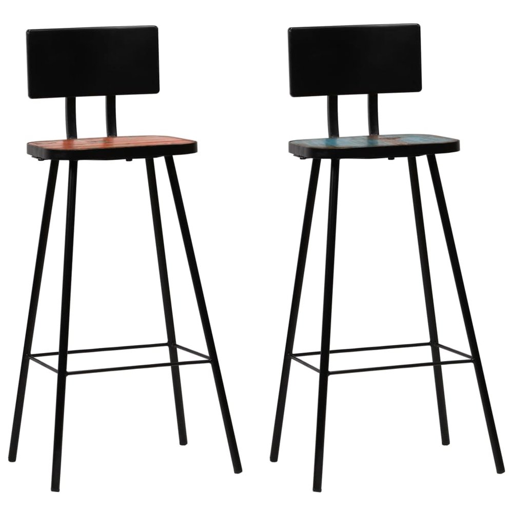 vidaXL Bar Chair Set of 2 Multicolor