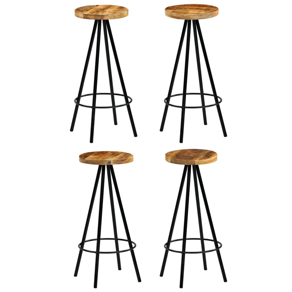 vidaXL Bar Chair Set of 4 Natural and Black