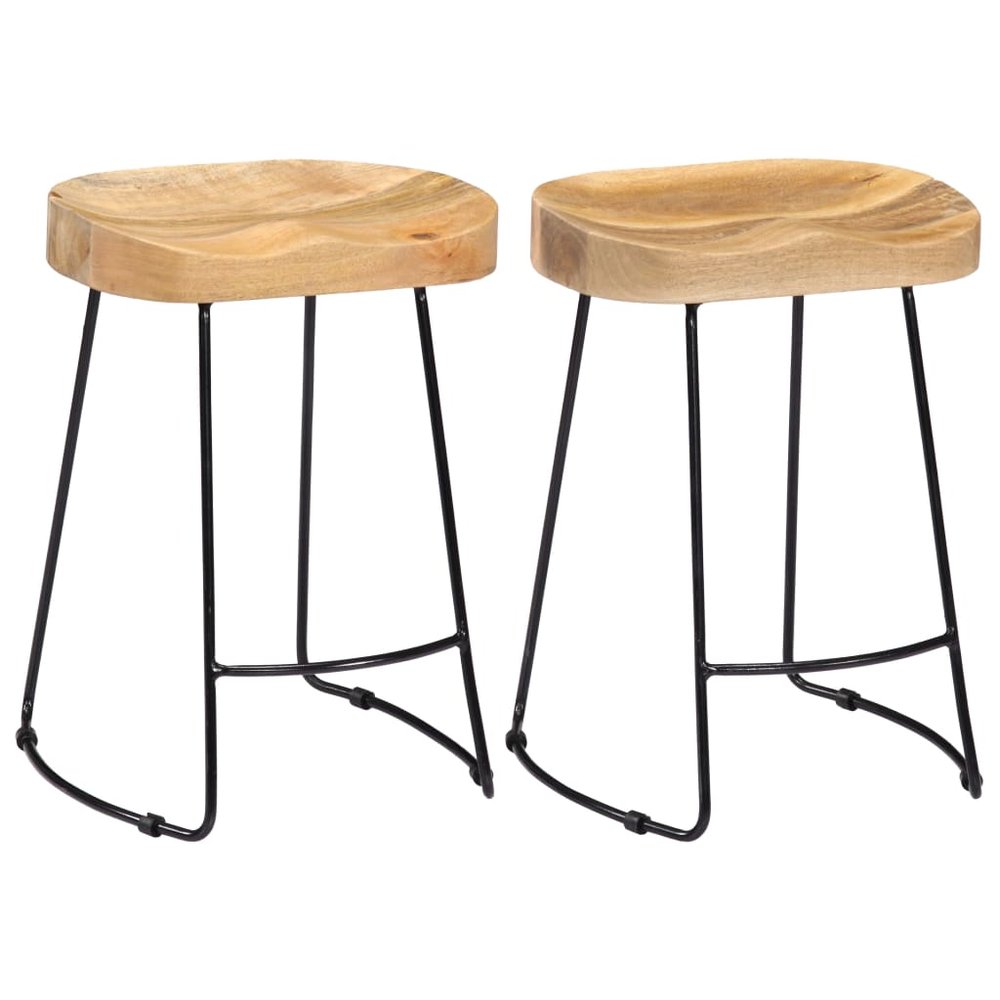vidaXL Bar Chair Set of 2 Brown and black