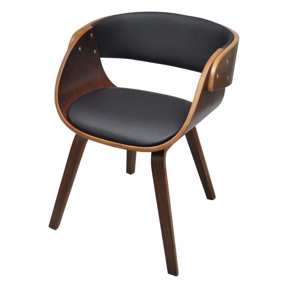 vidaXL Dining Chair Black and Brown Plywood, Cotton, Polyurethane Standard