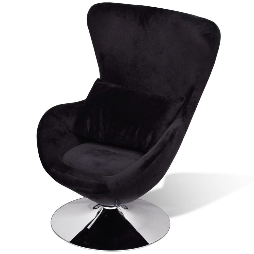 vidaXL Armchairs Black and silver Plywood and iron with polyester fabric