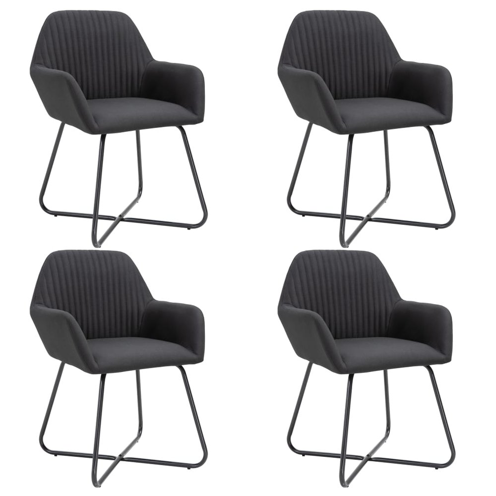 vidaXL Dining Chair Set of 4 Black
