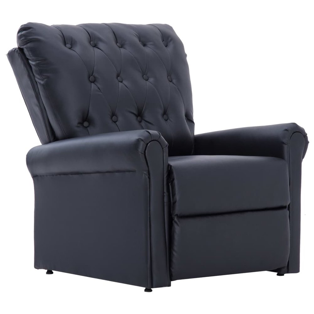 vidaXL Reclining Chair Black Faux leather, Cotton, Polyester, PVC Standard
