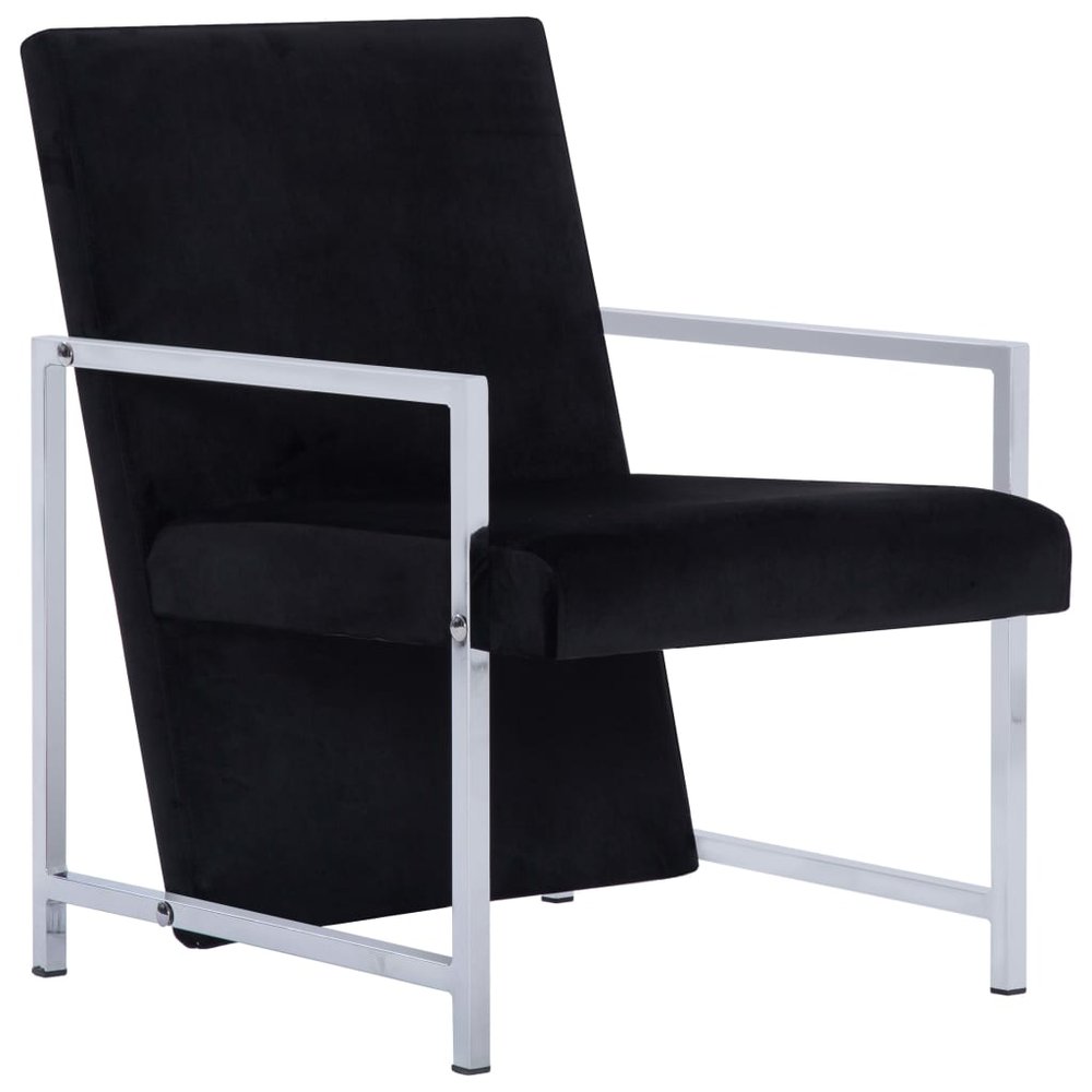 vidaXL Armchair Black Velvet Standard Ergonomic Armchair Rectangular