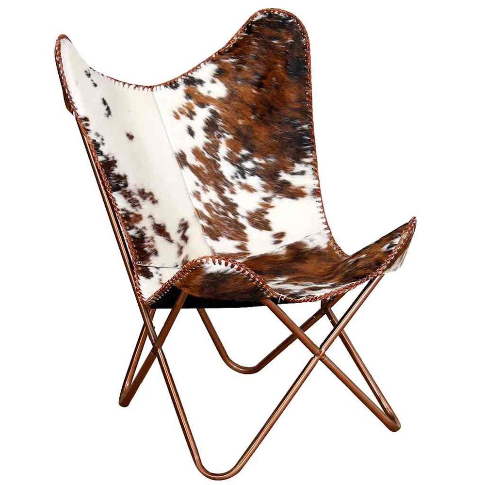 vidaXL Butterfly Chair Brown and White