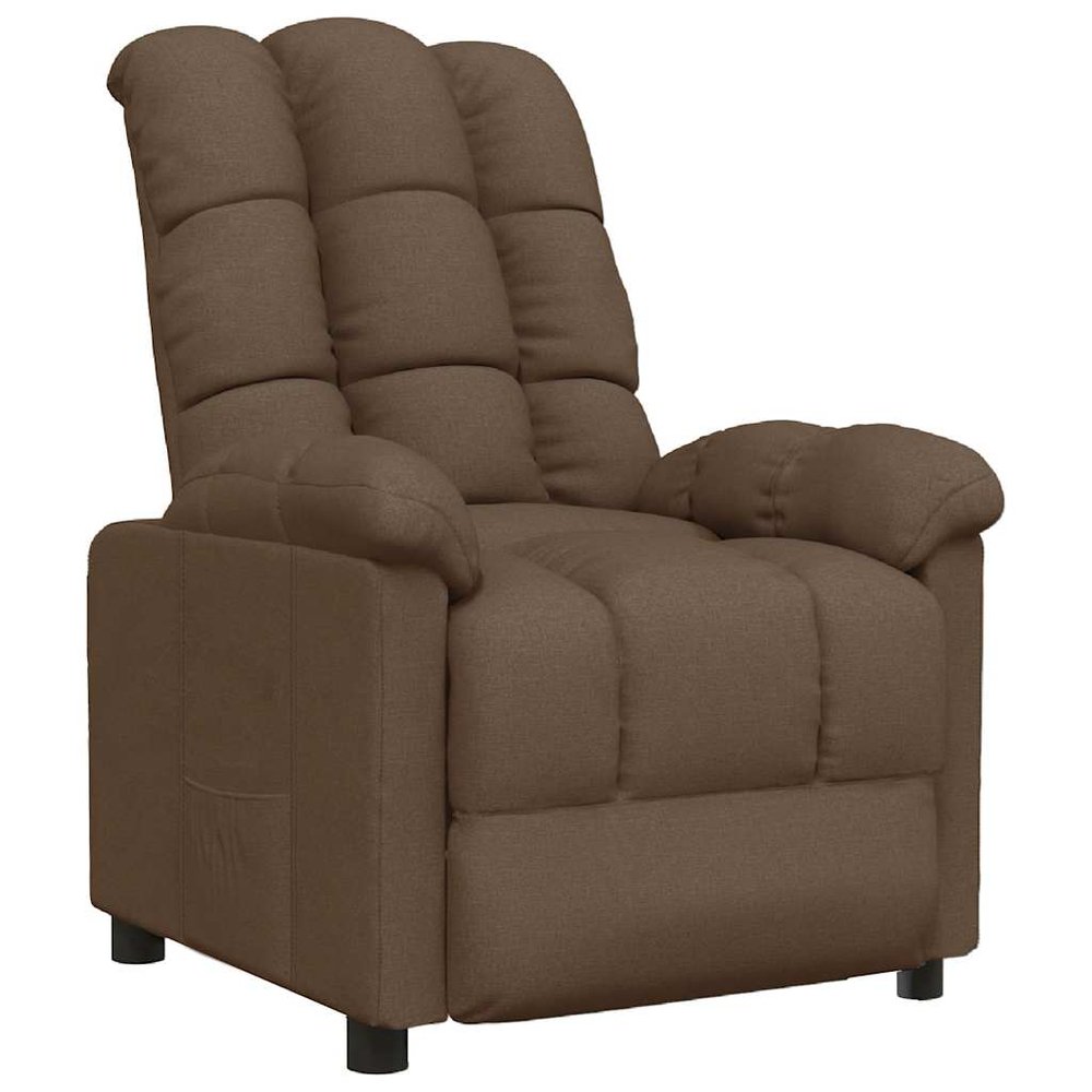 vidaXL Recliner Brown 100% polyester fabric, plywood, iron Standard