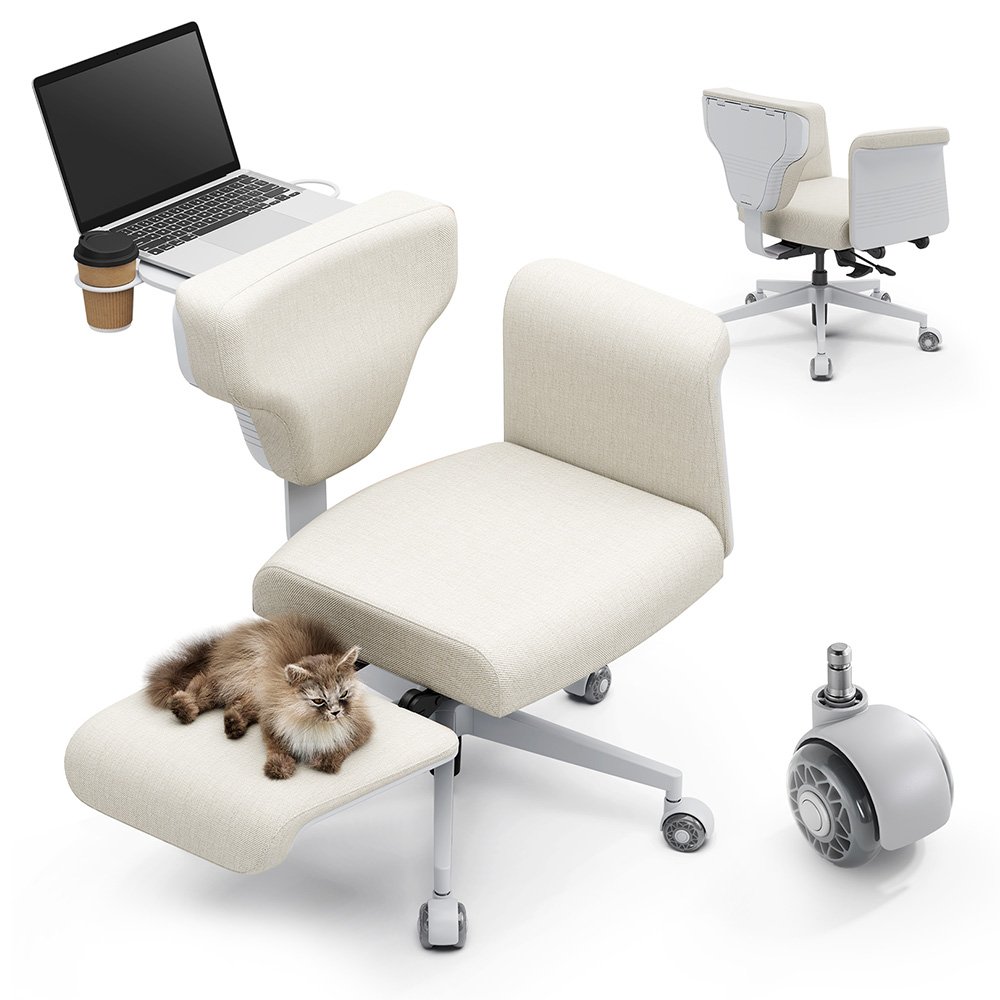 Chaise multi-postures avec accoudoirs NEWTRAL Freedom-X-FF Abricot