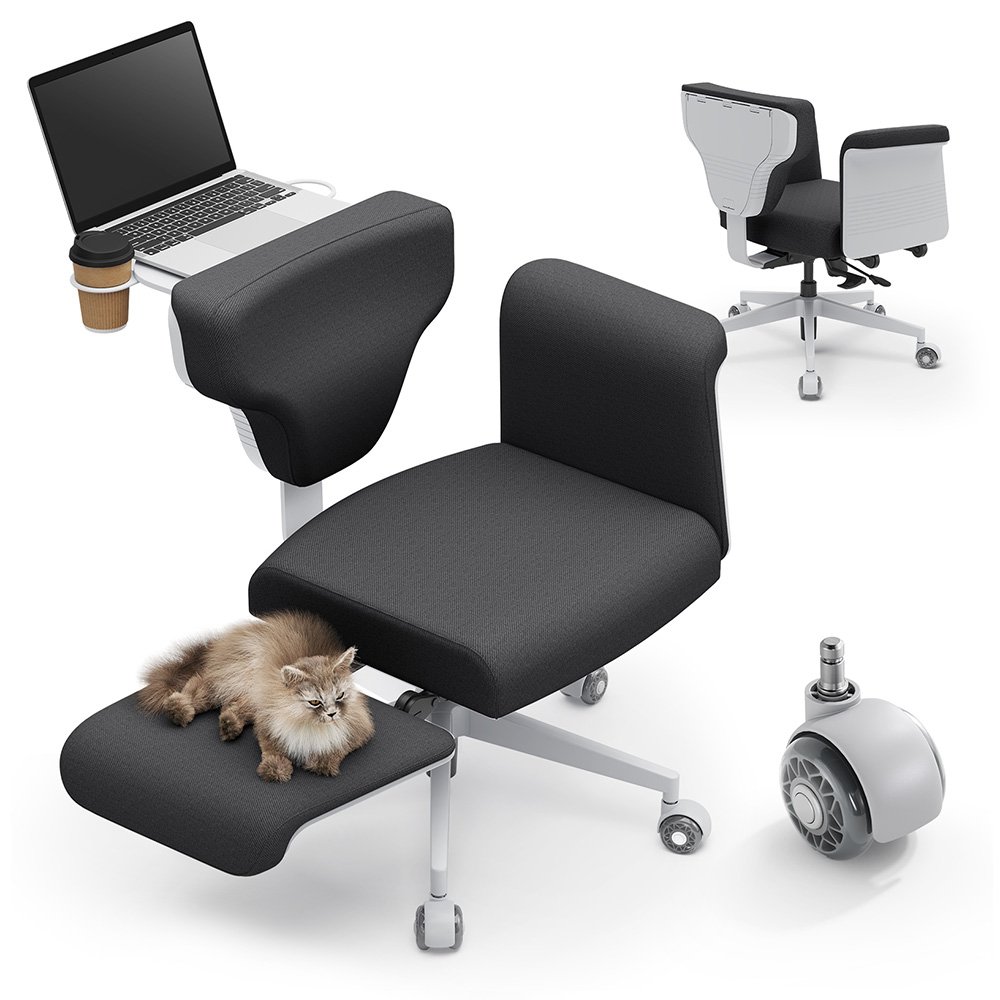 Chaise multi-postures avec accoudoirs NEWTRAL Freedom-X-FF, gris foncé