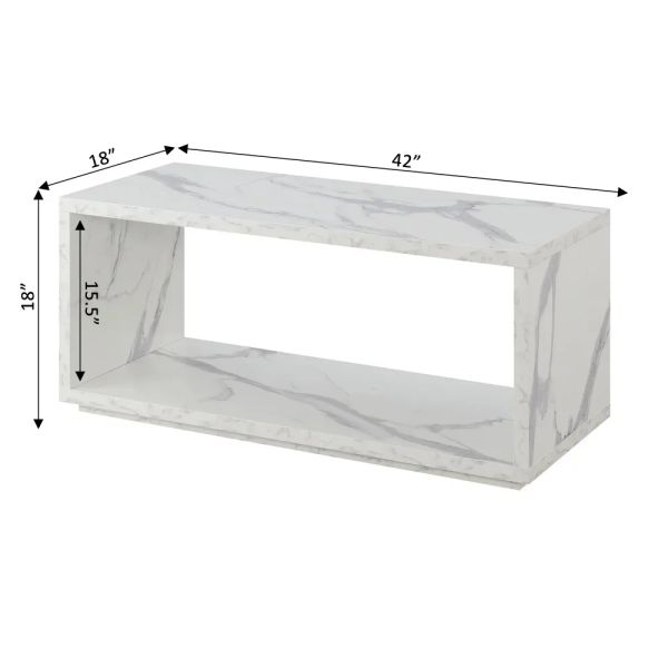 Convenience Concepts Northfield Admiral Coffee Table, Faux White Marble