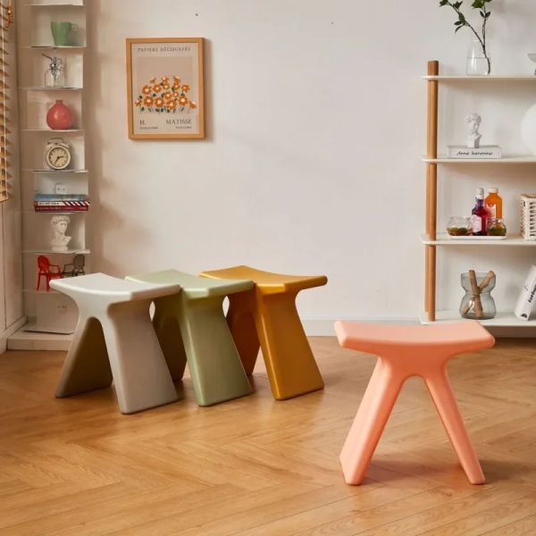 Creative Office Footrest Thickened Plastic Step Stool Multifunctional Children's Chair Fashionable Colorful Hallway Ottoman