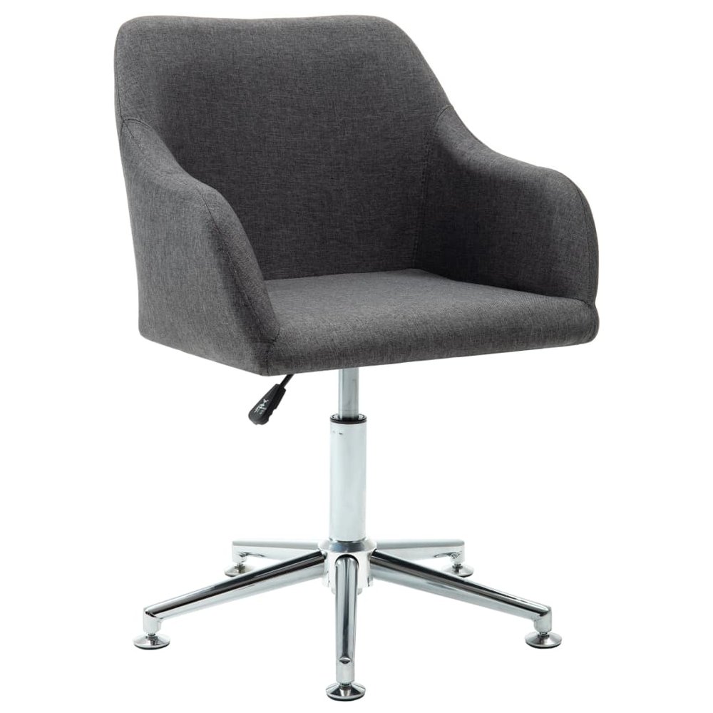 vidaXL Dining Chair Dark Grey Fabric Standard Height-Adjustable