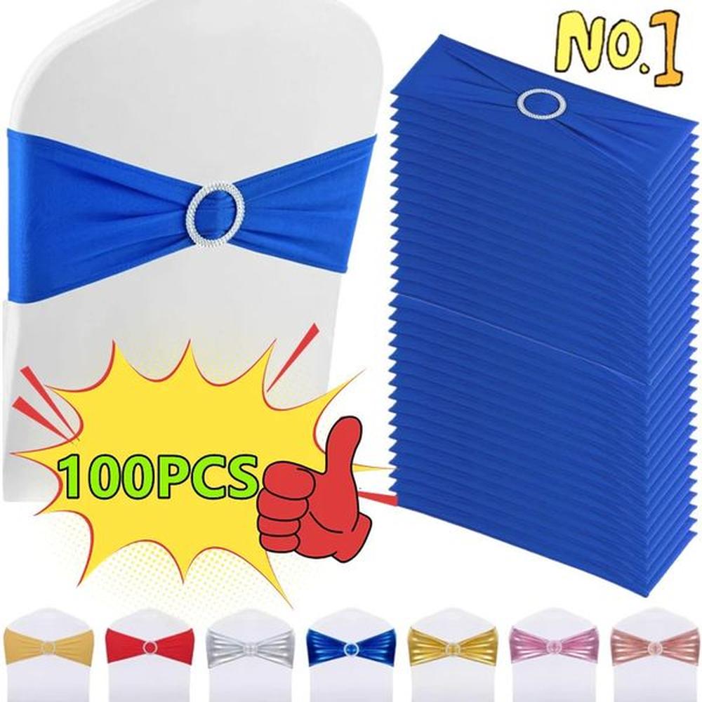100/50/10pcs Elastic Chair Knot Wedding Decoration Buckle Sashes Back Cover Mariage el Home Seat Elegant Modern Ribbon Decors 250210