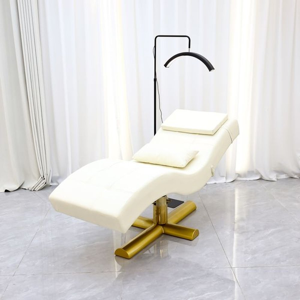 Elegant Black Spa Bed with Gold Details - Durable & Easy-to-Use for Professionals