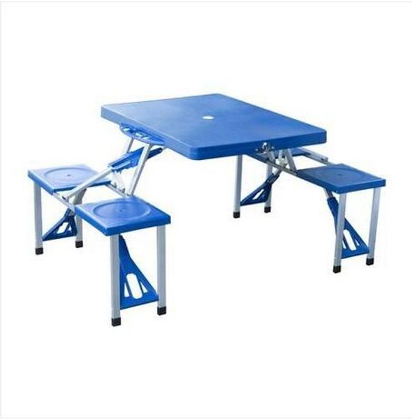 Fashionable outdoor folding picnic table with 4 seats, free shipping, wholesale available in blue