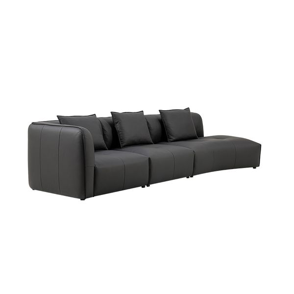 First layer of yellow cowhide - full leather sofa Black Baccara RG241