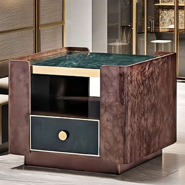 gold stainless steel modern marble coffee table for living room