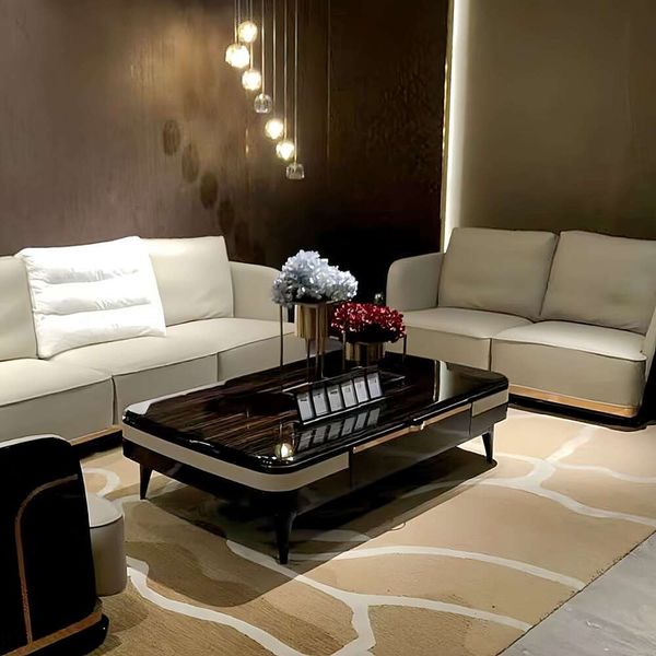 Light Modern Cafe rectangle Marble Nordic Style Use in Living Room Sofa Corner Side Table