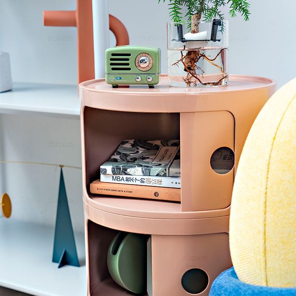 Living Room Shelving and Storage Solutions: Compact Plastic Cabinets, Circular Lockers, and Mini Bedside Organizers