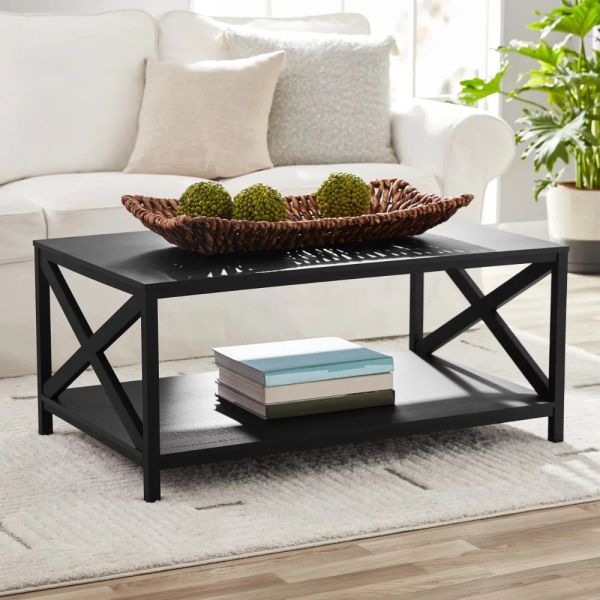 Mainstays Black Farmhouse Rectangular Coffee Table