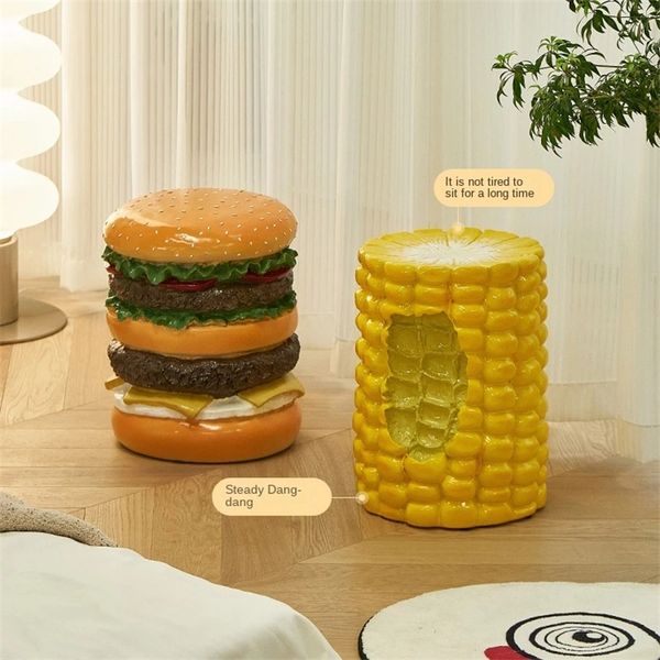 Modern minimalist resin stools for creative shoe changing in living room decor