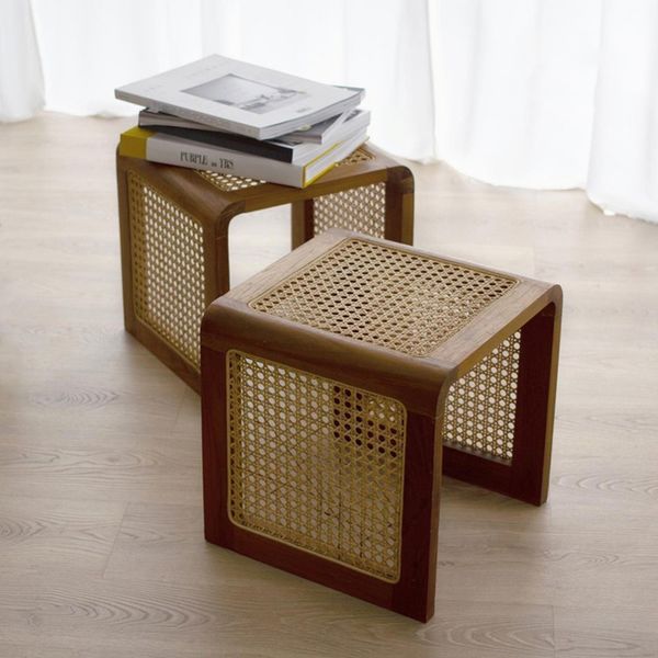 Modern Simple Home Furniture Solid Wood Rattan Stool Living Room Sofa Stool Vintage Rattan Seat Creative Mobile Small Side Table

Contemporary minimalist solid wood and rattan stool for living room sofa, vintage woven seat with creative portable side table design
