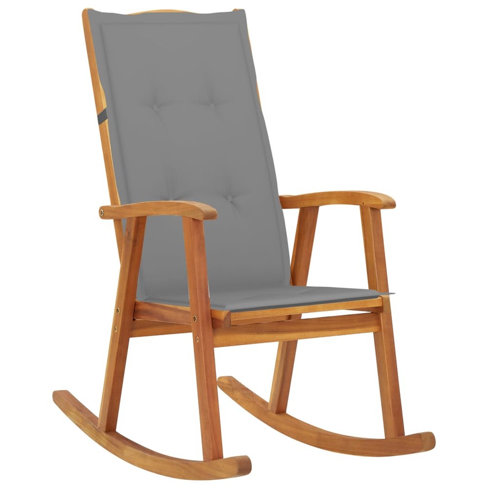 vidaXL Wooden Rocking Chair Natural Wood Solid Acacia Wood Standard