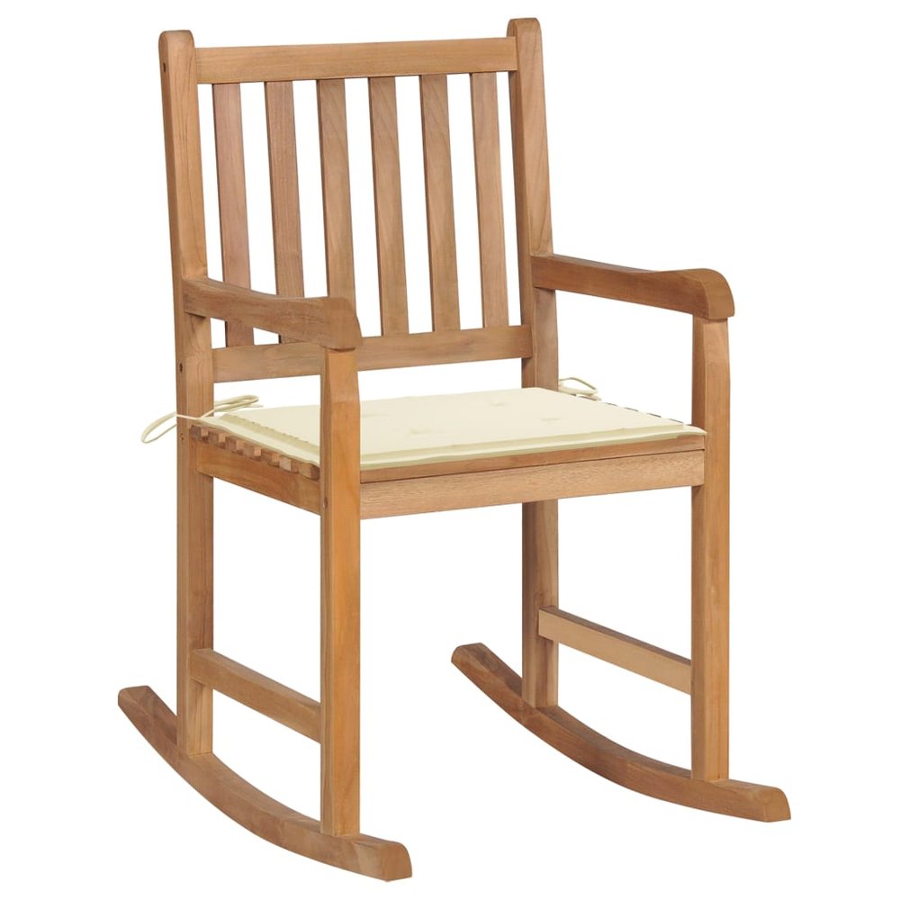 vidaXL Rocking Chair Natural Teak Teak Wood Standard Durable