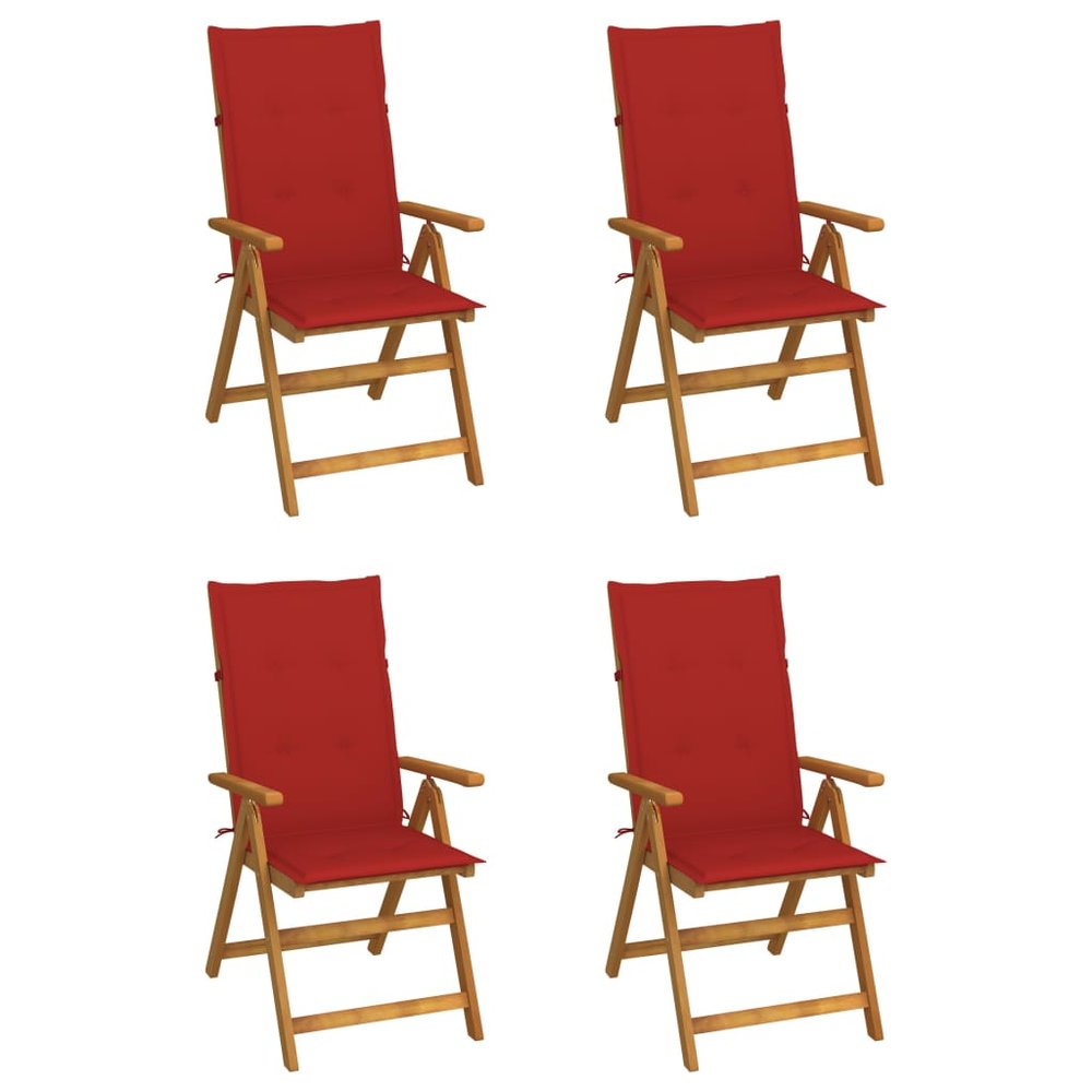 vidaXL Garden Chair Set of 4 Natural Wood Solid Acacia Wood Medium