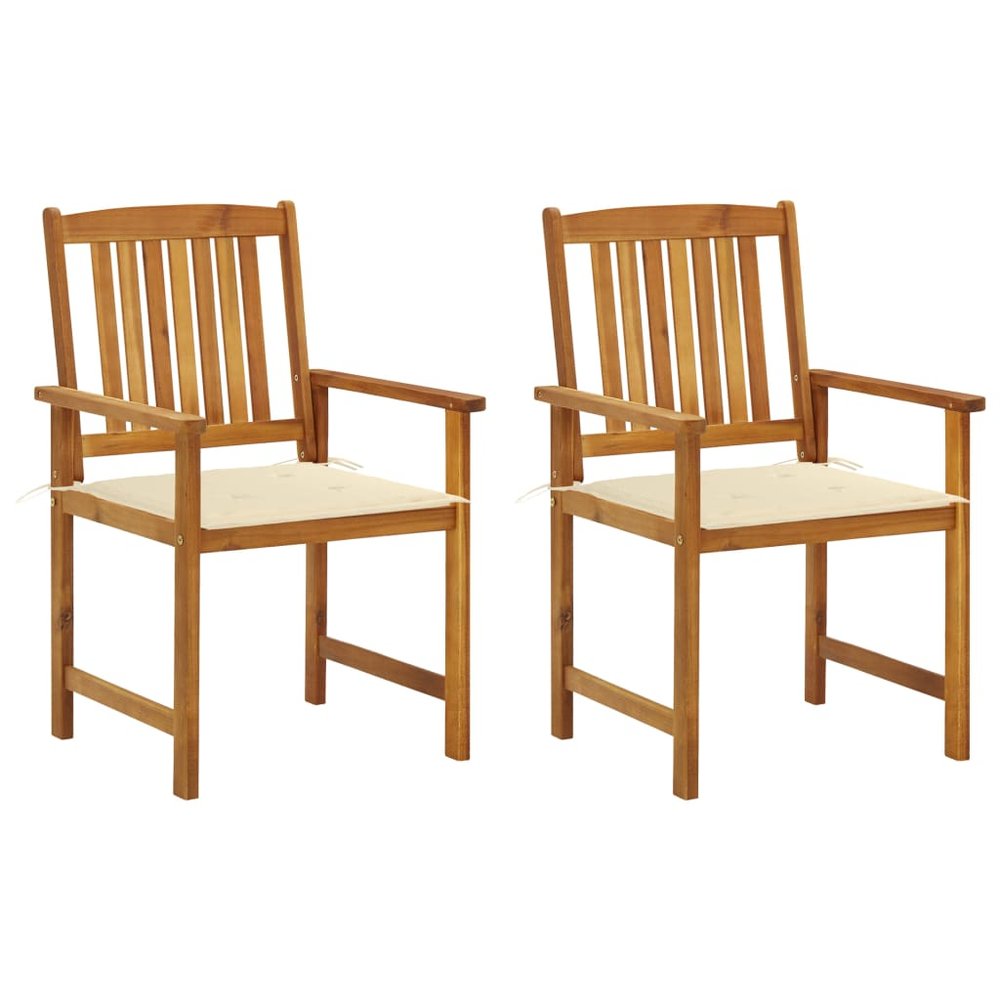 vidaXL Garden Chair Set of 2 Natural wood Solid Acacia wood Garden Chair