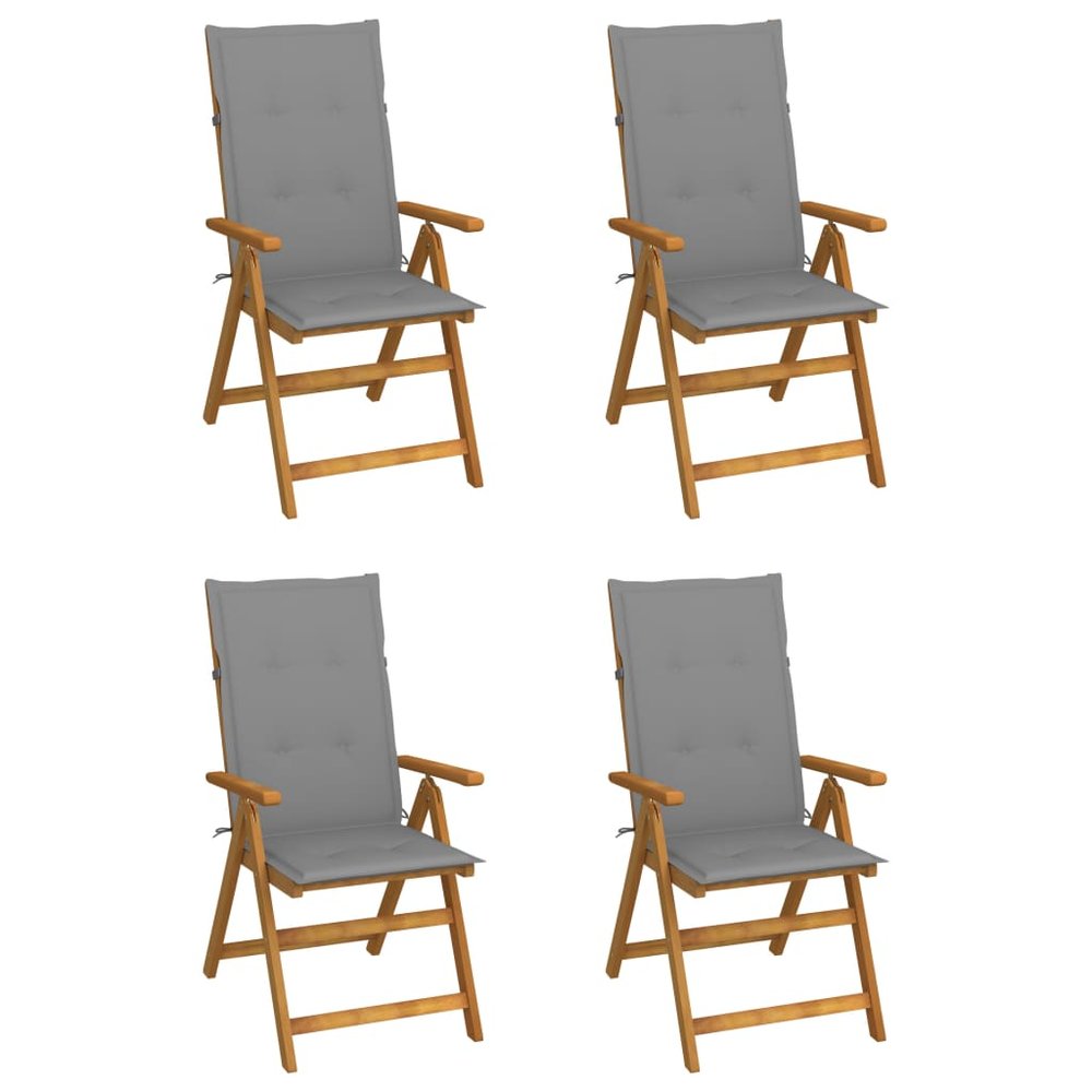 vidaXL Garden Chair Set of 4 Natural Wood