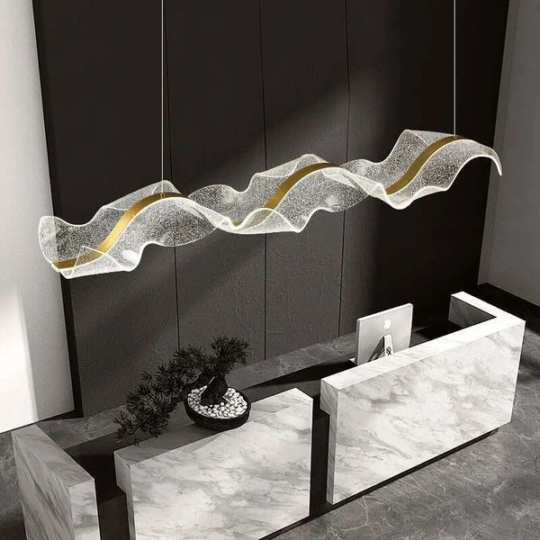 Nordic Wave LED Chandelier for Living Dining Room Food Coffee Tables Bar Pendant Lights Home Decor Hanging Light Fixture