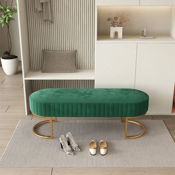 Nordic-style velvet shoe bench with storage, a versatile footrest and seating solution for bedrooms and hallways