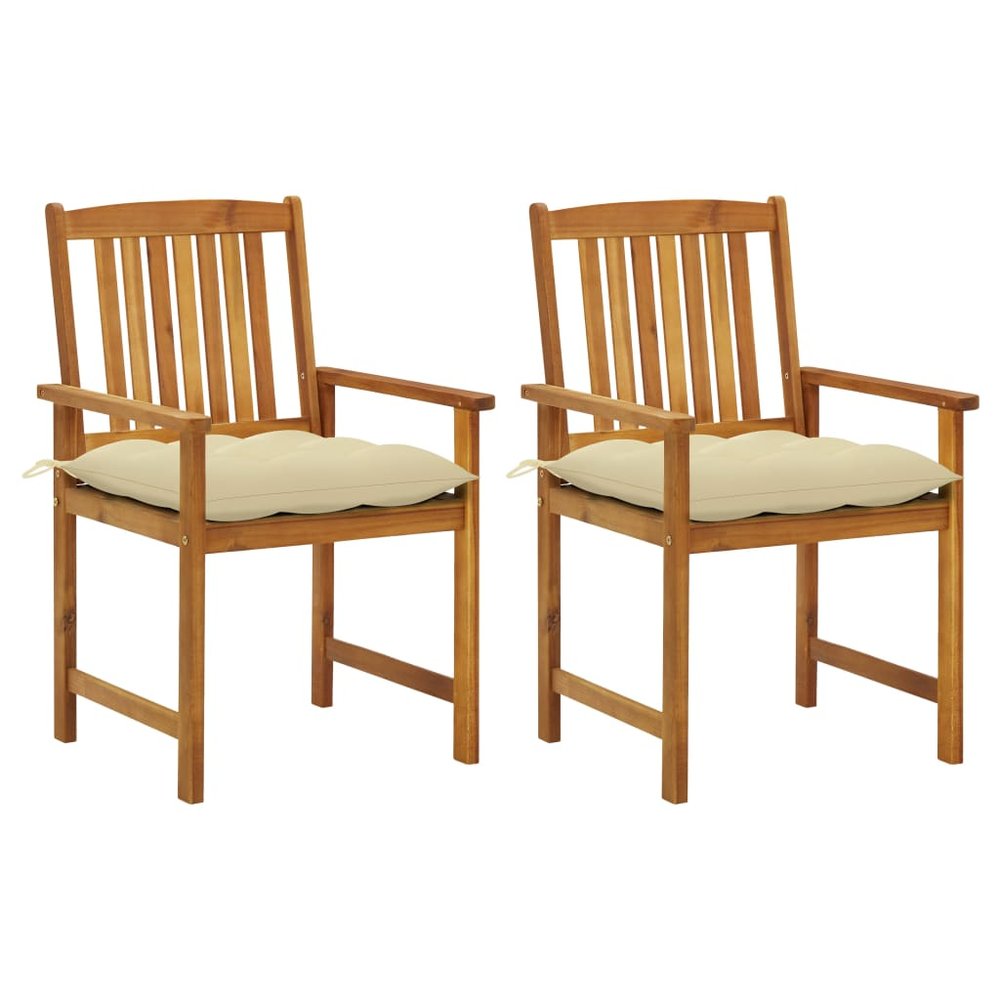 vidaXL Patio Chair Set of 2 Wooden Brown
