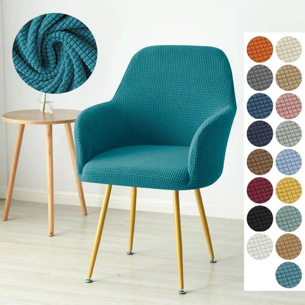 1PC Stretch Polar Fleece Chair Cover Elastic Solid Color High Armchair Slipcover Washable Anti-slip Seat Case for Office Wedding 250110