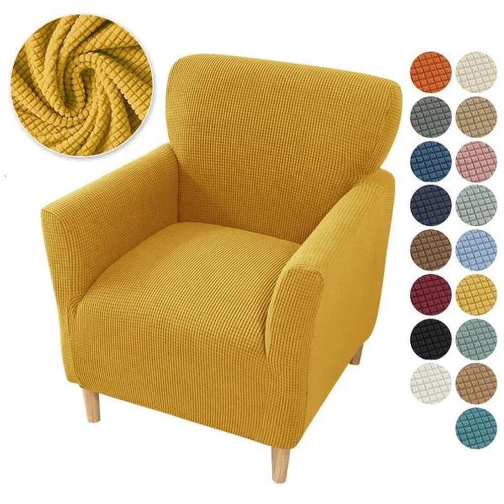 Polar Fleece Tub Chair Cover Stretch Spandex Club Sofa Armchair Slipcovers Elastic Single Couch Covers for Study Bar Counter 250208