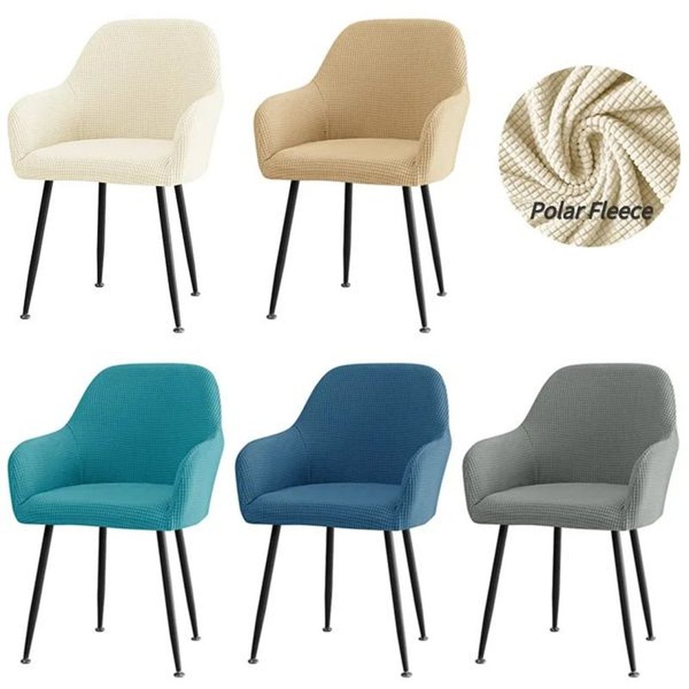 Polar wool high armrest chair cover elastic spandex dining chair sliding elastic detachable seat protective cover suitable for living room 2