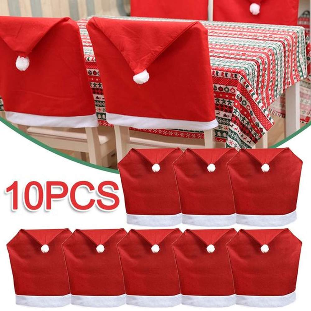 Christmas Chair Cover Red Non-woven Chair Cover Christmas Table Decoration Dining Chair Cover Christmas Party Supplies 250208