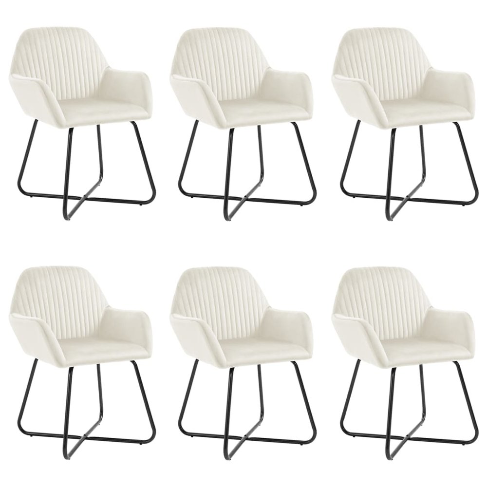 vidaXL Dining Chairs 6 pcs Cream Velvet