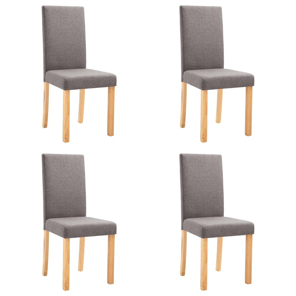 vidaXL Dining Chair Set of 4 Taupe Fabric Medium Ergonomic