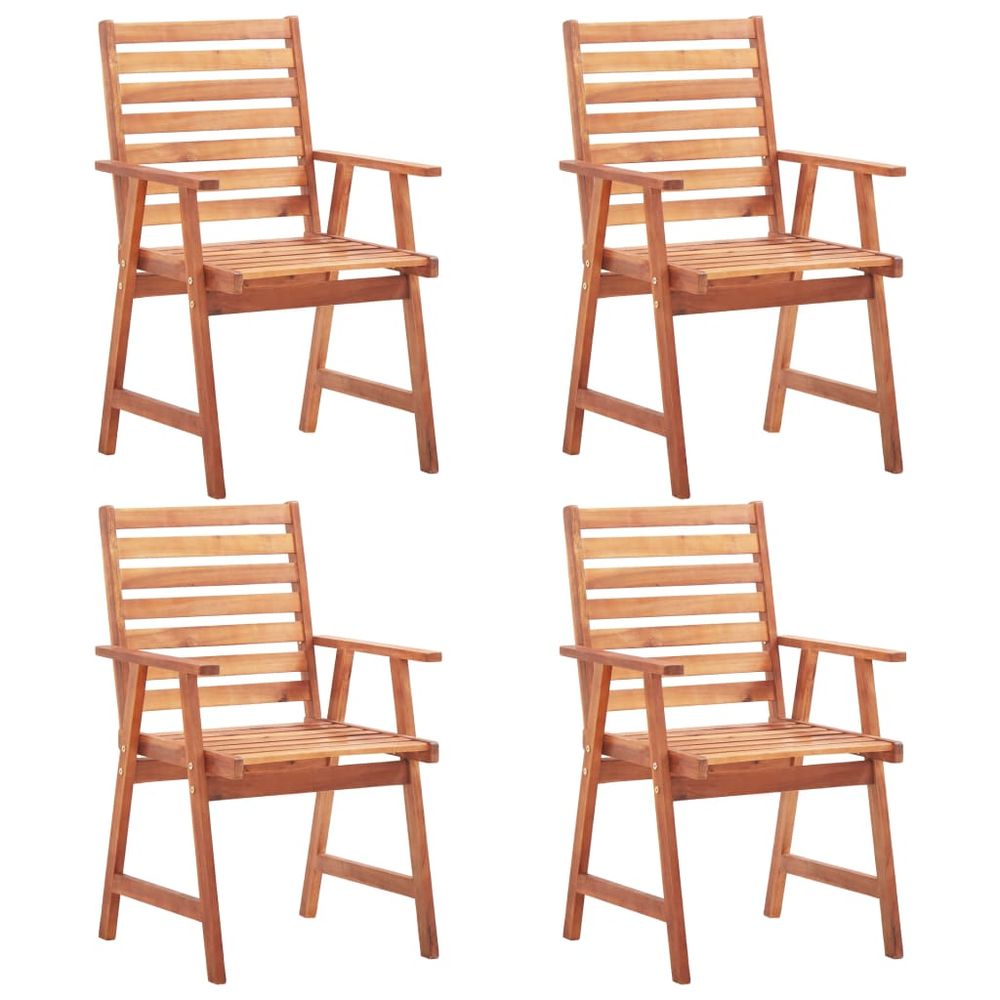vidaXL Outdoor Chair Set of 4 Natural wood Acacia wood