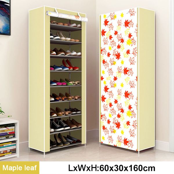 Simple DIY shoe storage cabinet with dustproof cloth cover for home organization and space saving