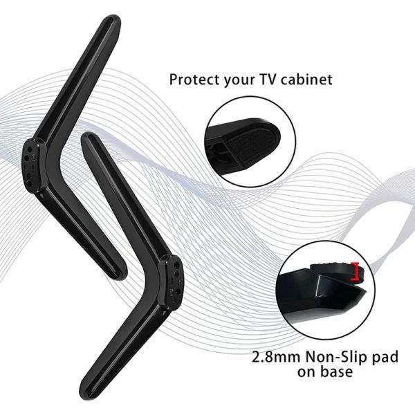 TCL TV stand legs compatible with 28-65 inch models, including 28D2700 and 32S321, comes with durable screws