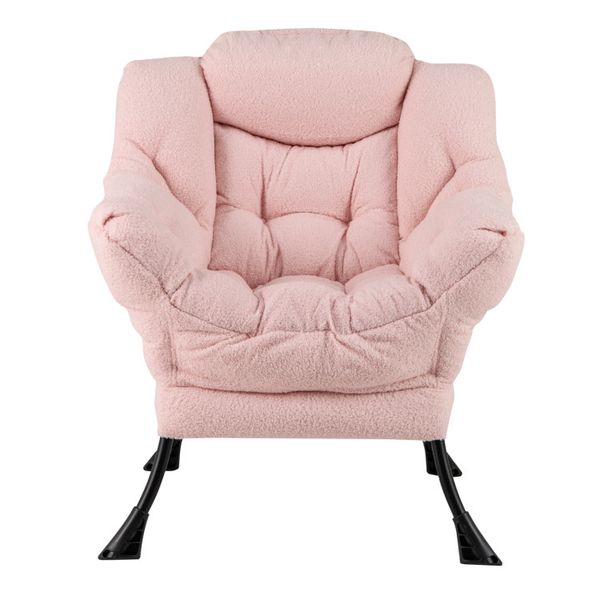 Upholstered chair featuring a comfortable head pillow