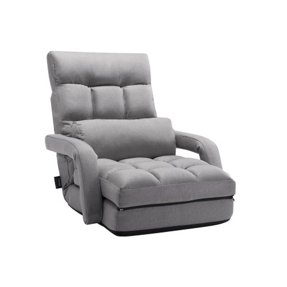 VEVOR Floor Chair, Floor Gaming Chair with 5 Adjustable Position and Back Support, Folding Sofa Chair with Armrest for Adults, Sofa Lounger Bed with B
